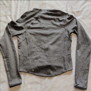 Lululemon Hill and Valley mock neck gray crop top